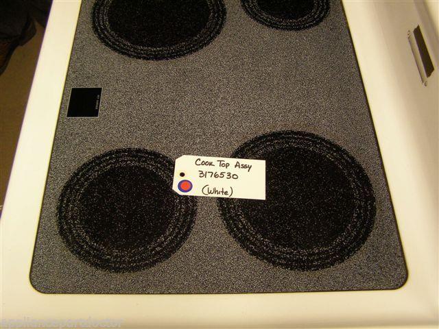WHIRPOOL STOVE 3176530 COOK TOP (white) used WHIRPOOL STOVE 3176530 COOK TOP (white) used